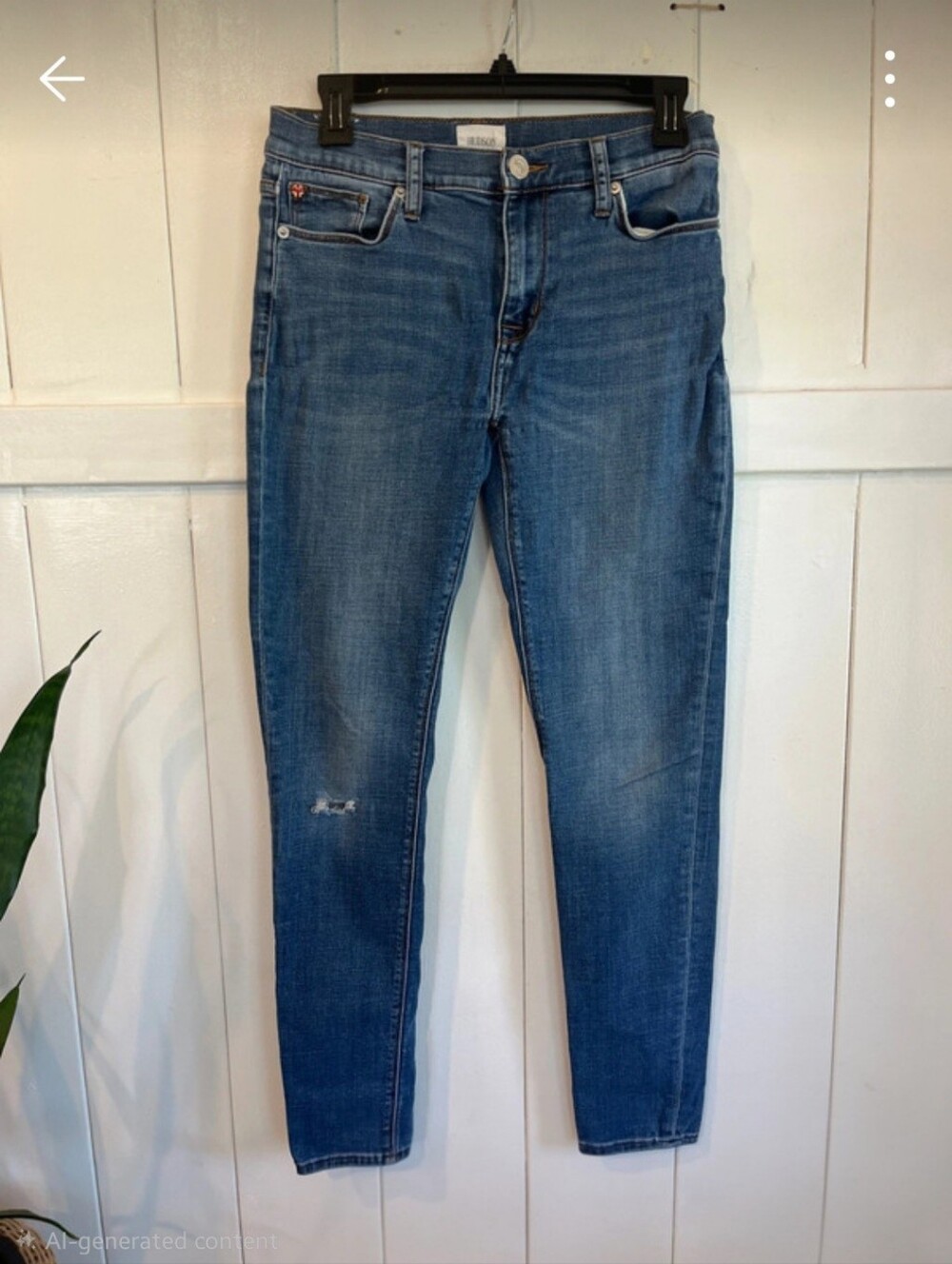 Hudson Women’s Blue Skinny Jeans, Sz 28, EC